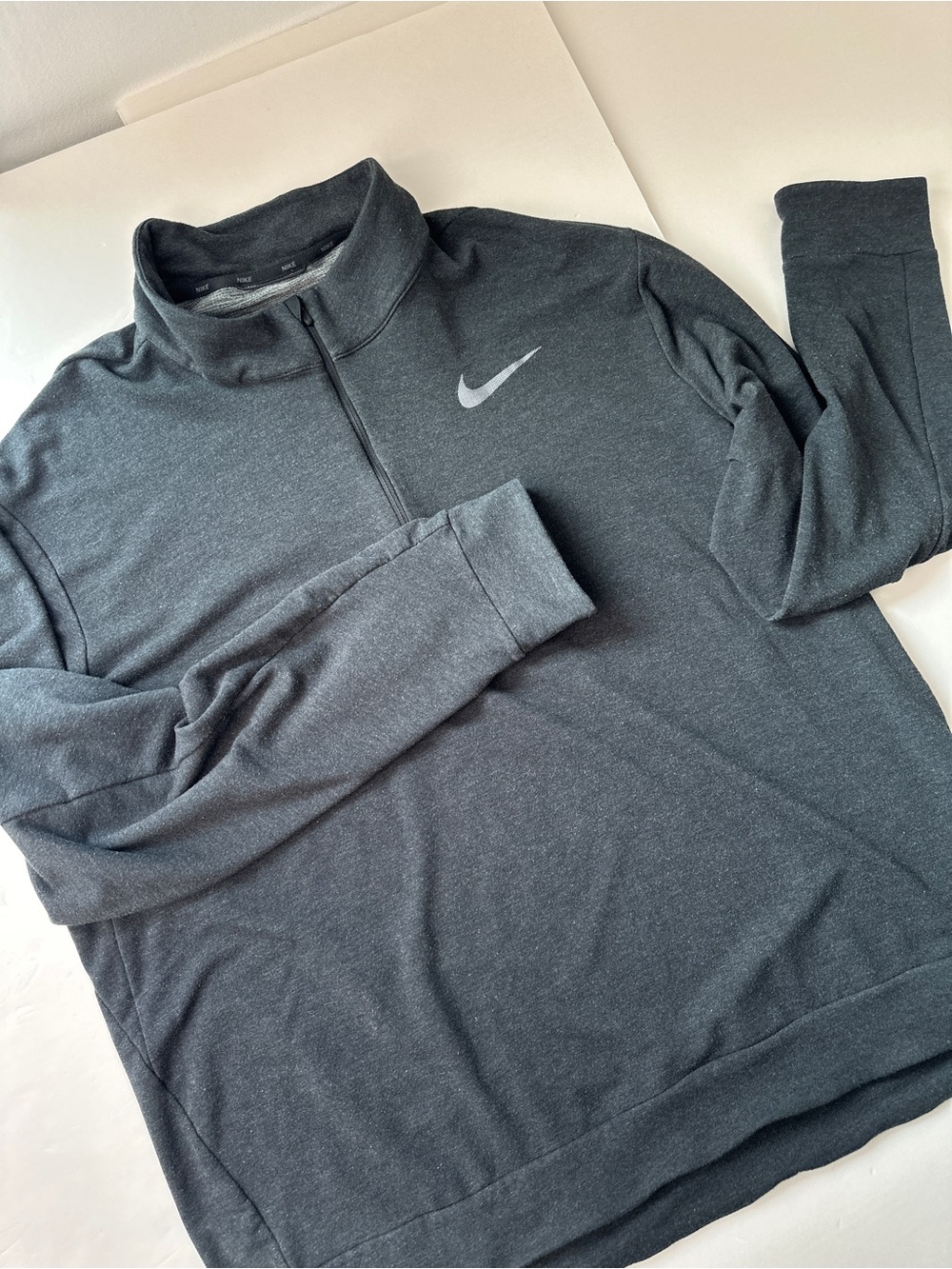 Nike Dri-FIT Mens XXL Charcoal Heather Grey Quarter Zip Pullover Sweatshirt